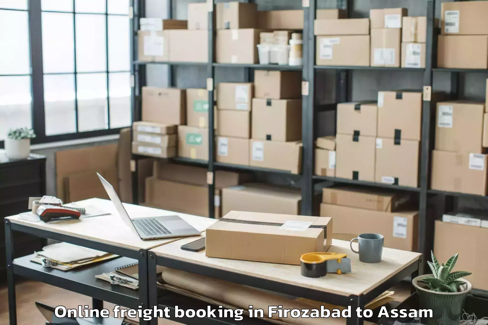 Top Firozabad to Karimganj Online Freight Booking Available